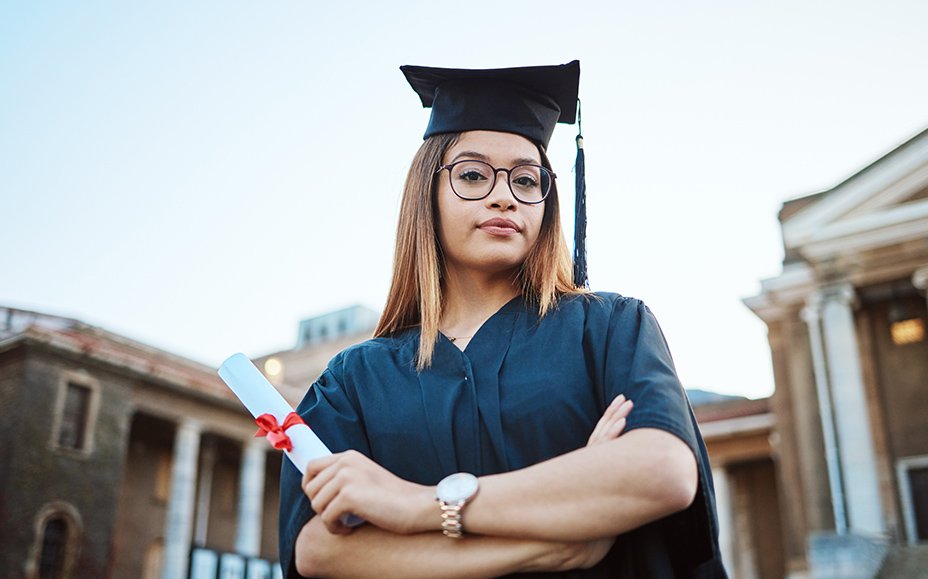 graduation education and portrait of woman at uni 2023 01 18 06 12 19 utc